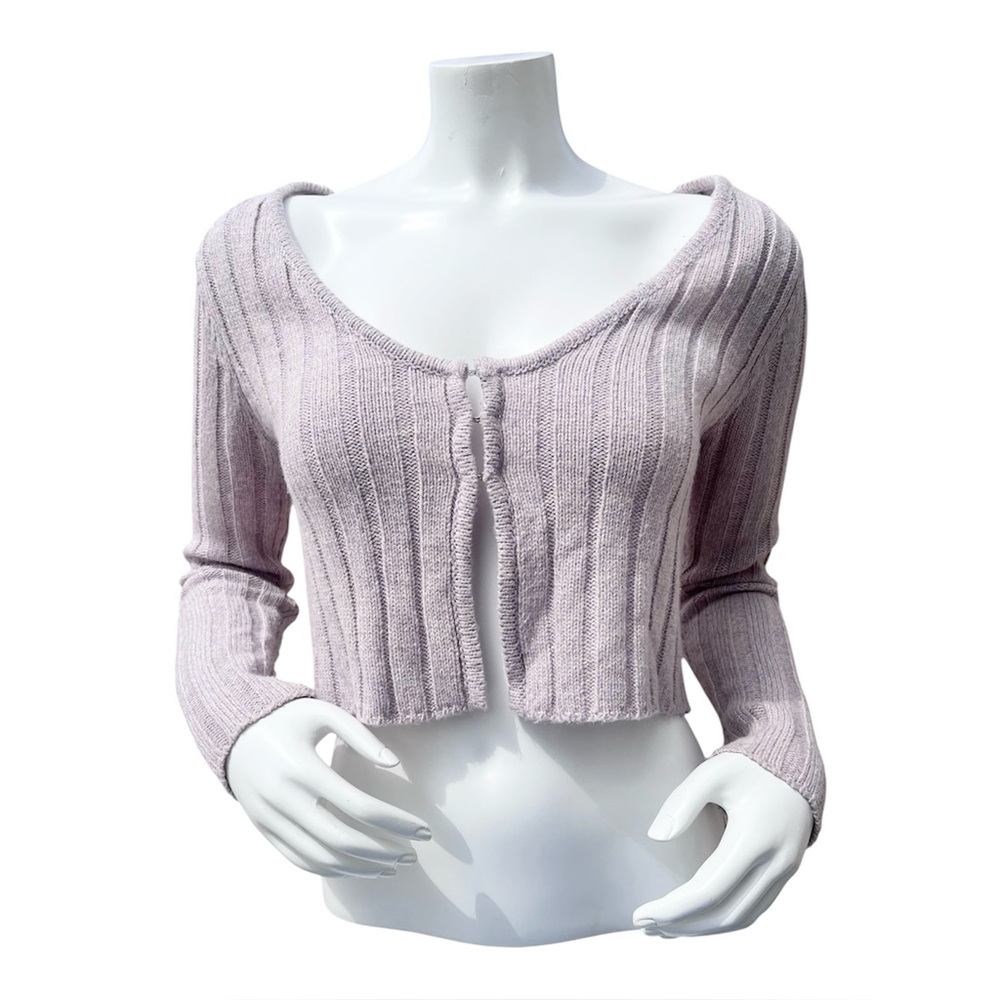 Garage Hook & Eye Flyaway Long Sleeve Cardigan Beige Size XS